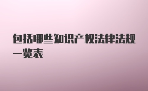 包括哪些知识产权法律法规一览表