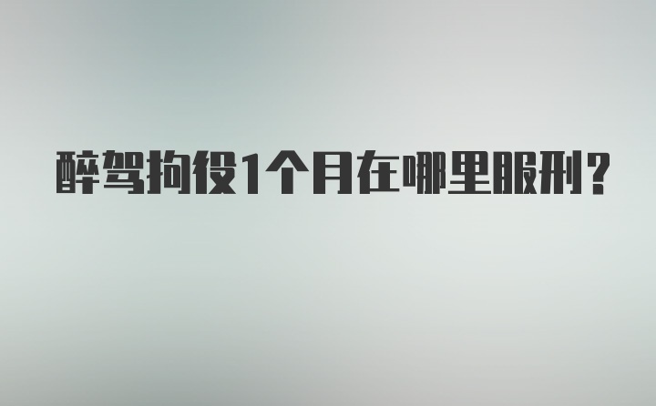 醉驾拘役1个月在哪里服刑？