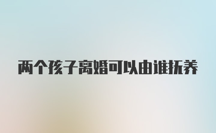 两个孩子离婚可以由谁抚养