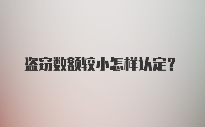盗窃数额较小怎样认定？