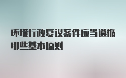 环境行政复议案件应当遵循哪些基本原则