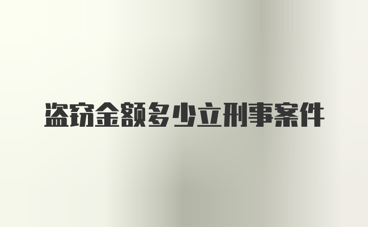 盗窃金额多少立刑事案件