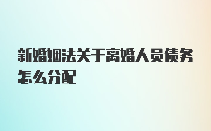 新婚姻法关于离婚人员债务怎么分配