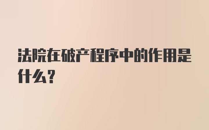 法院在破产程序中的作用是什么?