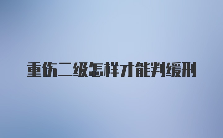 重伤二级怎样才能判缓刑