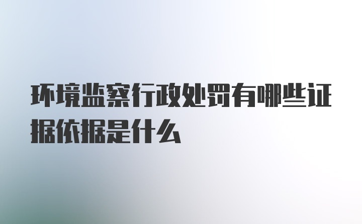 环境监察行政处罚有哪些证据依据是什么