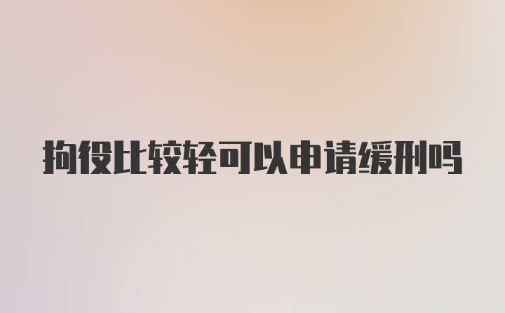 拘役比较轻可以申请缓刑吗