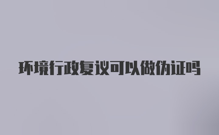 环境行政复议可以做伪证吗