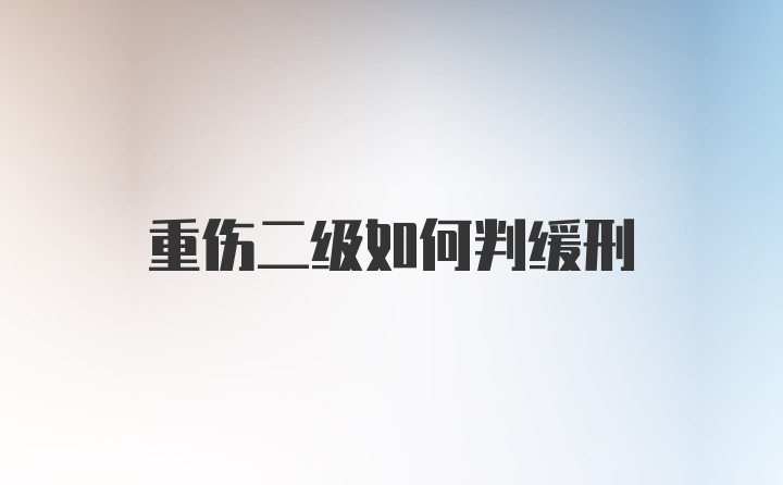 重伤二级如何判缓刑