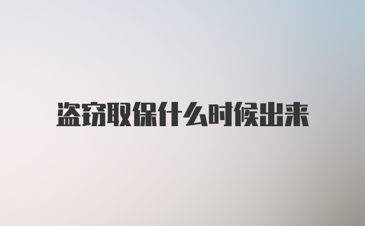 盗窃取保什么时候出来