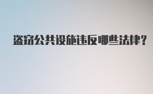 盗窃公共设施违反哪些法律？