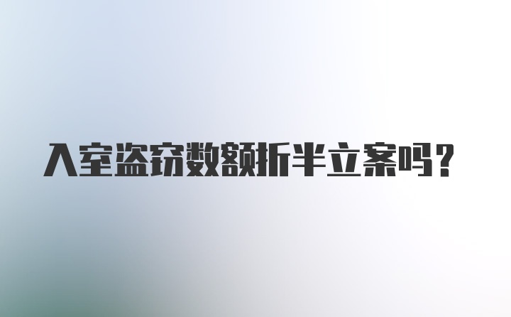 入室盗窃数额折半立案吗？