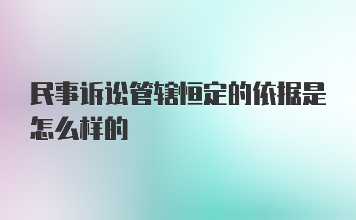 民事诉讼管辖恒定的依据是怎么样的