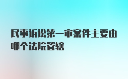 民事诉讼第一审案件主要由哪个法院管辖