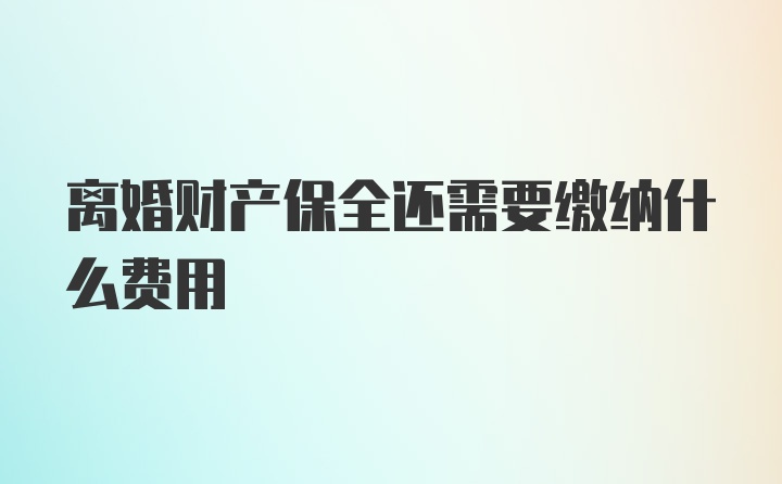 离婚财产保全还需要缴纳什么费用