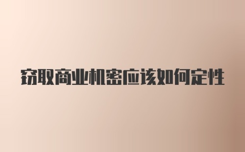 窃取商业机密应该如何定性