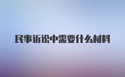 民事诉讼中需要什么材料