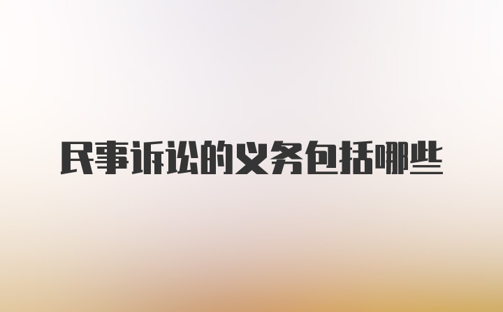 民事诉讼的义务包括哪些