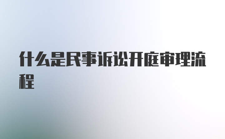 什么是民事诉讼开庭审理流程