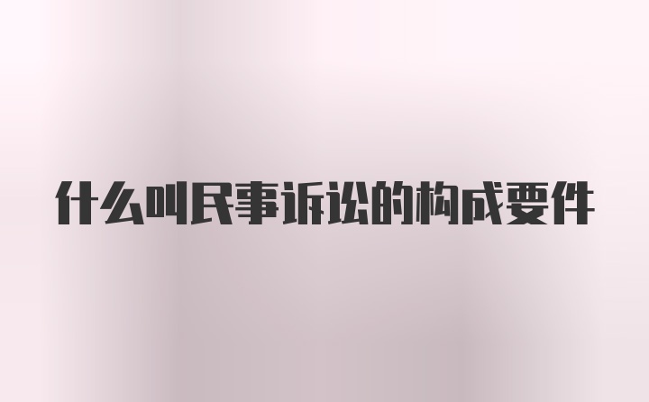 什么叫民事诉讼的构成要件