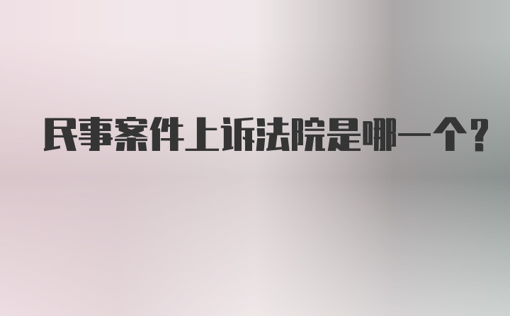 民事案件上诉法院是哪一个？