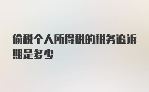 偷税个人所得税的税务追诉期是多少