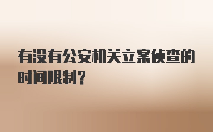 有没有公安机关立案侦查的时间限制？