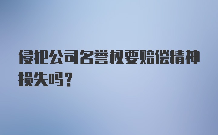 侵犯公司名誉权要赔偿精神损失吗？