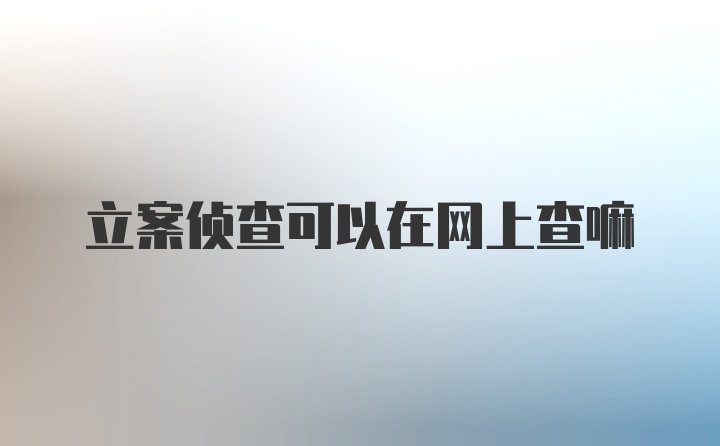 立案侦查可以在网上查嘛