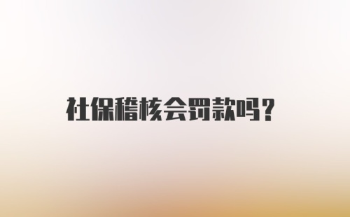 社保稽核会罚款吗？