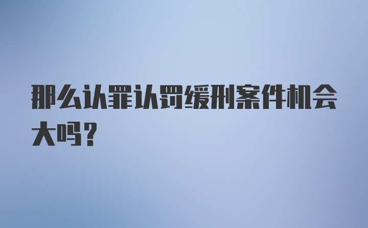 那么认罪认罚缓刑案件机会大吗？