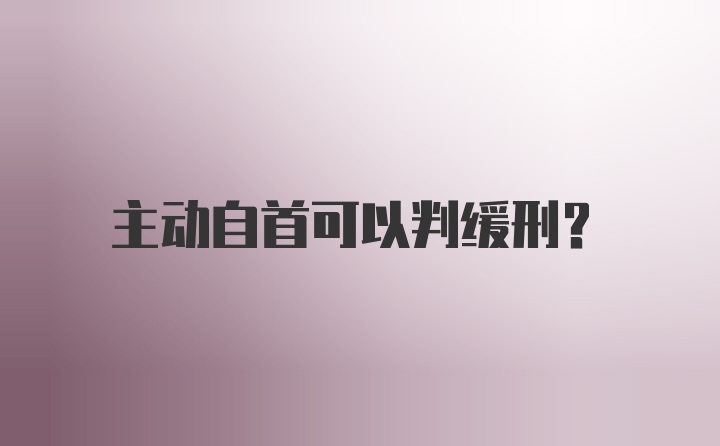 主动自首可以判缓刑？