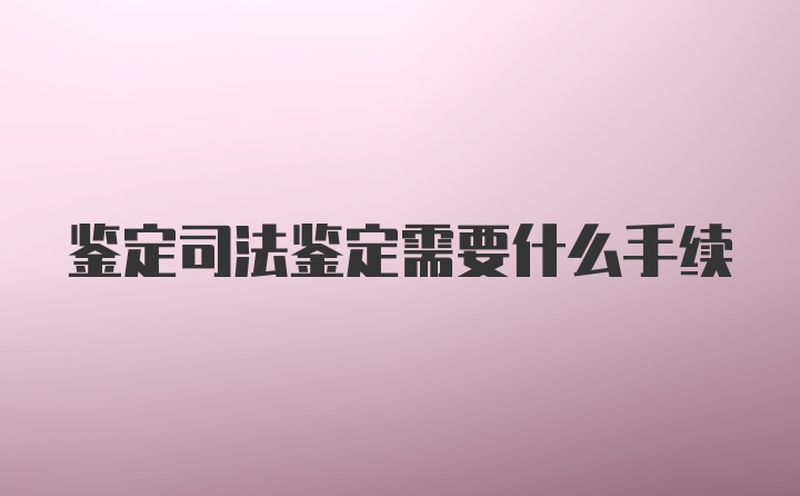 鉴定司法鉴定需要什么手续