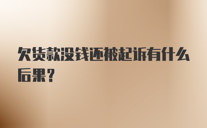 欠货款没钱还被起诉有什么后果？