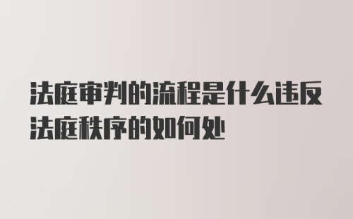 法庭审判的流程是什么违反法庭秩序的如何处