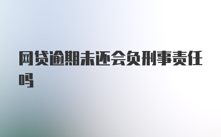 网贷逾期未还会负刑事责任吗