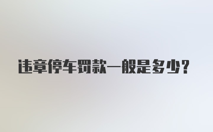 违章停车罚款一般是多少？