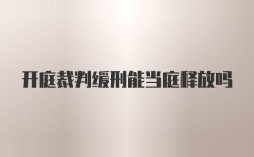 开庭裁判缓刑能当庭释放吗