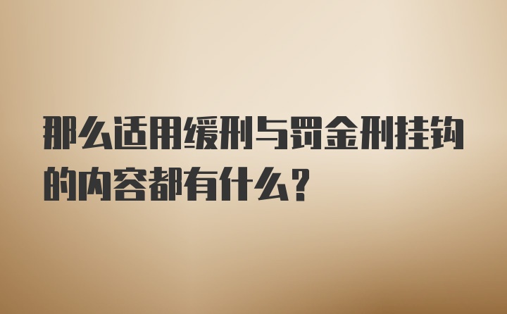 那么适用缓刑与罚金刑挂钩的内容都有什么？