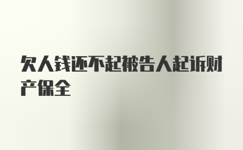 欠人钱还不起被告人起诉财产保全