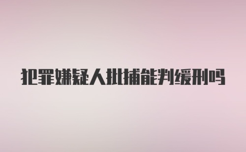 犯罪嫌疑人批捕能判缓刑吗