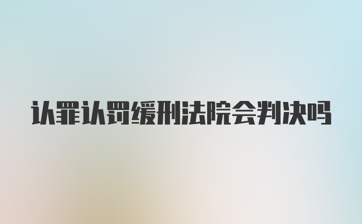 认罪认罚缓刑法院会判决吗