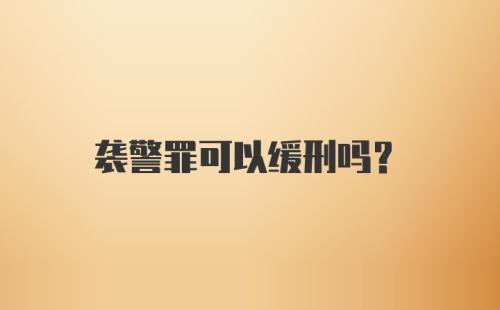 袭警罪可以缓刑吗？