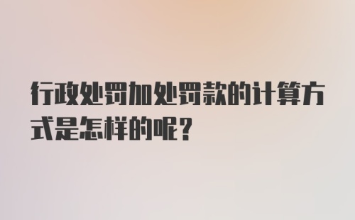 行政处罚加处罚款的计算方式是怎样的呢？