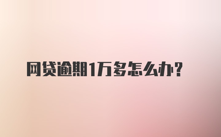 网贷逾期1万多怎么办？