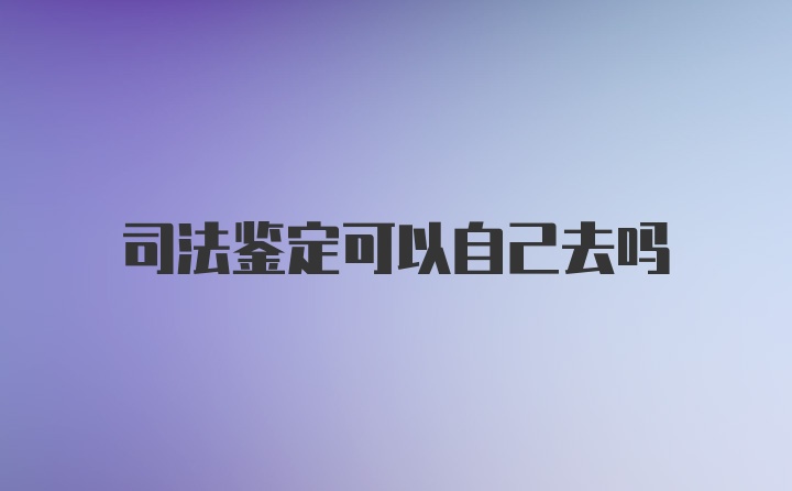 司法鉴定可以自己去吗