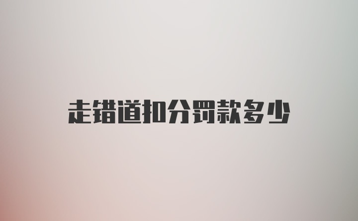 走错道扣分罚款多少