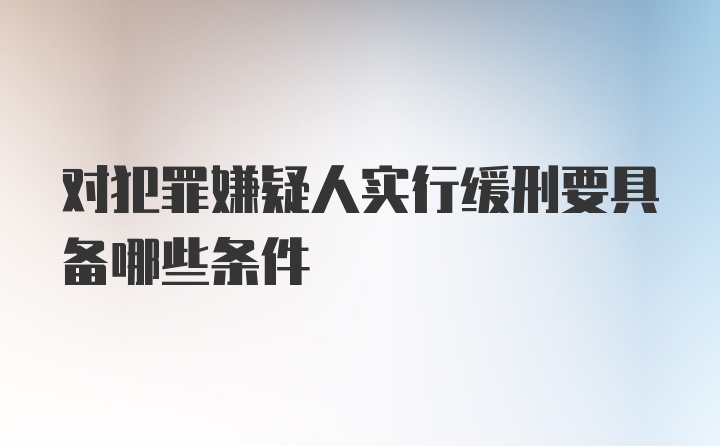 对犯罪嫌疑人实行缓刑要具备哪些条件