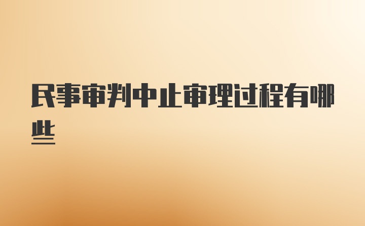 民事审判中止审理过程有哪些