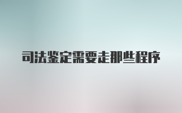 司法鉴定需要走那些程序